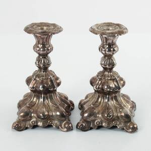 LJUSSTAKAR 1 par, silver, rokokostil