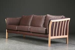 Tre-pers. sofa, læder