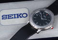 Seiko Calendar. NOS dameur i stål med sort skive med dato, 1990erne
