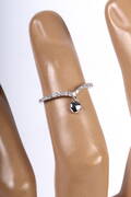 Knocklering Fingerleds ring, 9 kt hvidguld m diamanter.