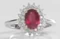 Rubin- og brillant ring