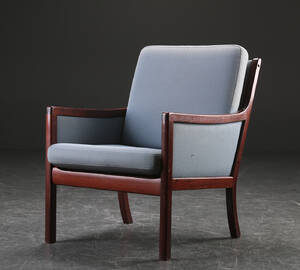 Ole Wanscher. Lænestol, mahogni og uld