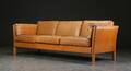 Tre-pers. sofa, læder, dansk møbelproducent