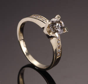 Diamantring, ca. 0.90 ct