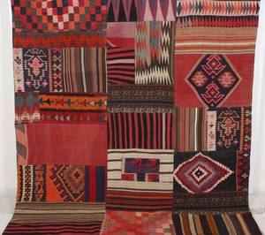 Persisk Patchwork kelim, 224x200 cm.