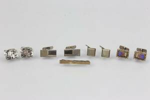 MANSCHETTKNAPPAR, fyra par, samt SLIPSNÅL, silver