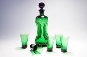 Karaff med glas, 14 delar