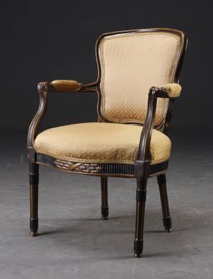 Dansk rokoko - Louis XVI armstol, omkr. 1780.