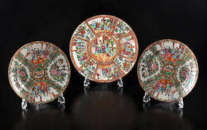 2 tallrikar och 1 fat, Kanton, Kina, 181900-tal 3