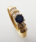Safir- og diamantring af 18 kt. guld