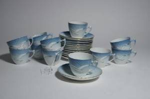 Kaffekoppar med fat, 11st 