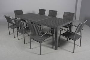 Havemøbler. To haveborde samt otte armstole, aluminium  artwood 10