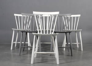 Poul M. Volther. Seks stole i bemalet bøg. 6