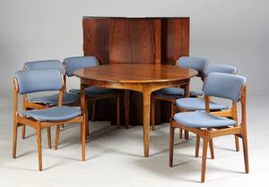 Dansk møbelproducent. Spisebord m. stole, palisander 11