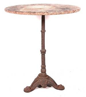 TRÄDGÅRDSBORD, gjutjärn med marmorskiva, 1900-tal.