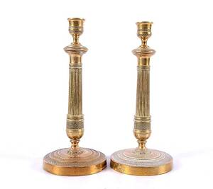 Ljusstakar 1-par, brons. Empire, 1800-talets första hälft.