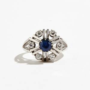 Ring 18 k guld safir briljanter