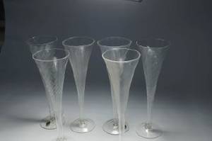 Champagneglas, 6 st. Opticblåsta