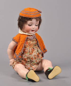 Heubach Köppelsdorf dukke af porcelæn, 1900-tallets begyndelse