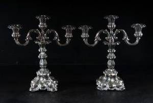 Kandelabrar, ett par i silver