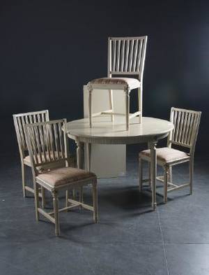 Matbord med 4 stolar, Gustaviansk stil 6