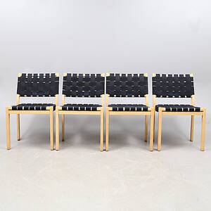 ALVAR AALTO. STOLAR 4 st, modell 611, formgivna 1929, 1900-talets andra hälft.