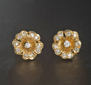 Ohrringe 14 kt Gelbgold mit Diamanten 2