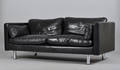 Soffa, 3 sits, svart skinn
