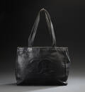 Chanel, vintage shopper af sort kaviar læder