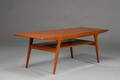 Sofabord med magasinhylde, teak
