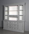 To-delt vitrine skab, grå antikbemalet 2
