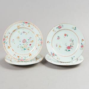 Tallrikar Kina Famille rose 1700-tal