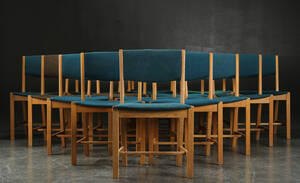 16 spisestole  mødestole, eg, Sorø Møbler 16