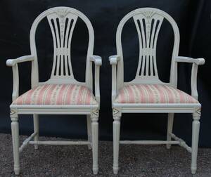 Karmstolar ett par, Gustaviansk-stil, 1900-tal