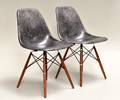 Charles Eames 1907 - 1978. Par skalstole, model DSW, sort glasfiber 2
