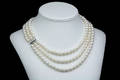 Perlenkette, 3-reihig mit  Verschluss in Weißgold