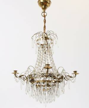 Ljuskrona med fem ljusarmar, Empire-stil, 1900-tal