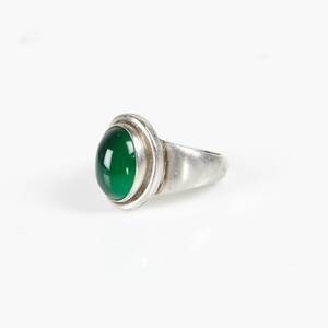 Georg Jensen silver med grön agat