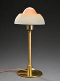Bordlampe med af messing spejlæg skærme 