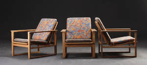 Børge Mogensen 1914-1972. Tre slædestole af eg, model 2256 3
