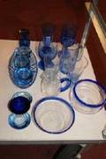 Glas, blå 20 delar bl a des. Ture Berglund