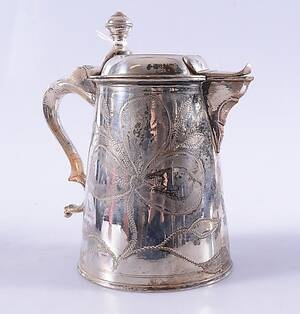 KANNA, försilvrad tenn, 1800-tal.