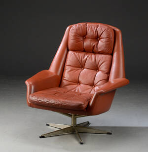 H.W. Klein. Lænestol, læder