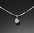 hvidguld halskæde med diamant vedhæng