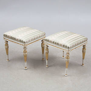 TABURETTER, 1 par, sengustavianska, 171800-tal.