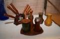 Bordssurtout teak, fruktknivset mm