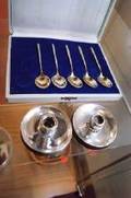 Silver kaffeskedar 5st 54 gram  silver ljusstakar par