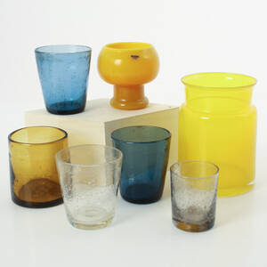 ERIK HÖGLUND, parti glasföremål, Boda