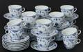 Kaffekoppar med fat 18st, Musselmalet, Royal Copenhagen