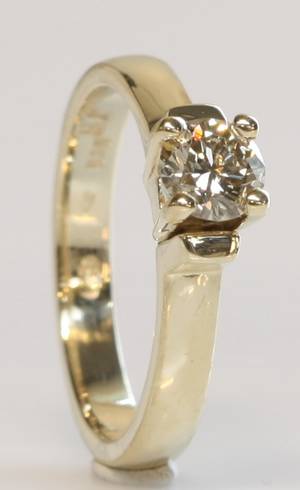 Solitairering. Ca. 0.53 ct